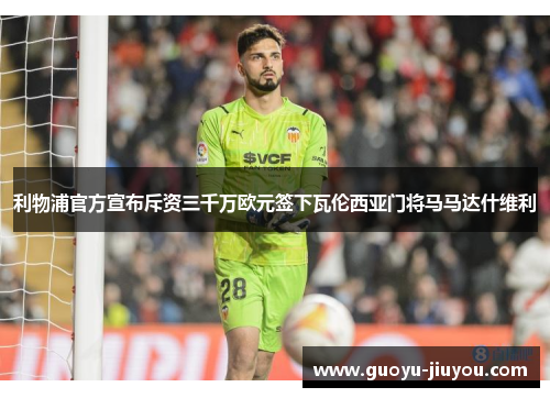 利物浦官方宣布斥资三千万欧元签下瓦伦西亚门将马马达什维利